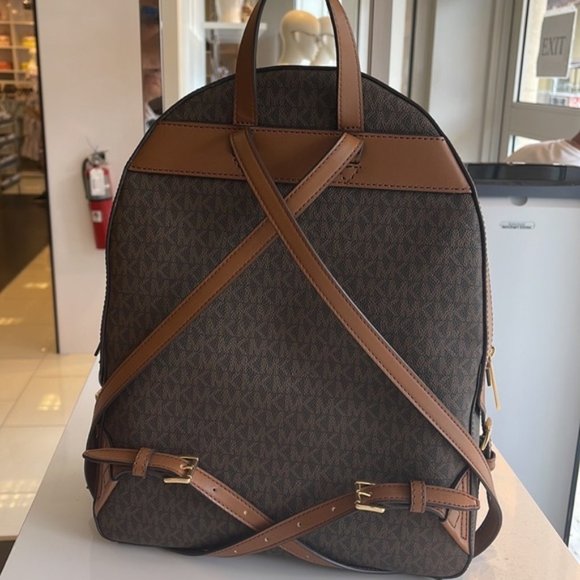 Michael Kors Jaycee Large Zip Pocket Backpack Brown - Picture 12 of 16